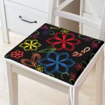 - Frm-3540-Siyah-Zeminde-Cicek-Motifli-Dijital-Baskili-Modern-Fermuarli-Sandalye-Minderi - Realhomes Siyah Zeminde Çiçek Motifli Dijital Baskılı Modern Fermuarlı Sandalye Minderi Realhomes