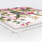 Bahar Çiçekleri Dijital Baskılı Modern Fermuarlı Sandalye Minderi Realhomes