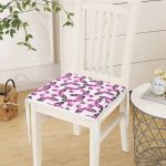 Mor Kelebek Motifli Dijital Baskılı Modern Fermuarlı Sandalye Minderi Realhomes