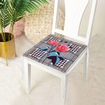 Ekose Zeminde Kırmızı Çiçekler Dijital Baskılı Modern Fermuarlı Sandalye Minderi Realhomes