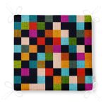 Rengarenk Damalı Desenli Özel Tasarım Dijital Baskılı Modern Fermuarlı Sandalye Minderi Realhomes