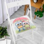 - Frm-422-Gorsel-1 - Realhomes  Sevimli Kediler Dekorati Kare Sandalye Minderi 40x40cm ermuarlı Realhomes