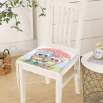 - Frm-422-Gorsel-2 - Realhomes  Sevimli Kediler Dekorati Kare Sandalye Minderi 40x40cm ermuarlı Realhomes