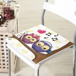 Baykuş Desenli Dekorati Kare Sandalye Minderi 40x40cm ermuarlı Realhomes