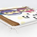 Baykuş Desenli Dekorati Kare Sandalye Minderi 40x40cm ermuarlı Realhomes