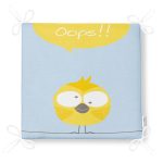 Mavi Zeminde Sarı Kuş Motifli Dijital Baskılı Çocuk Odası Fermuarlı Sandalye Minderi Realhomes