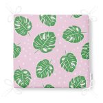 Realhomes Pembe Zeminde Yapraklar Dijital Baskılı Modern Sandalye Minderi Realhomes