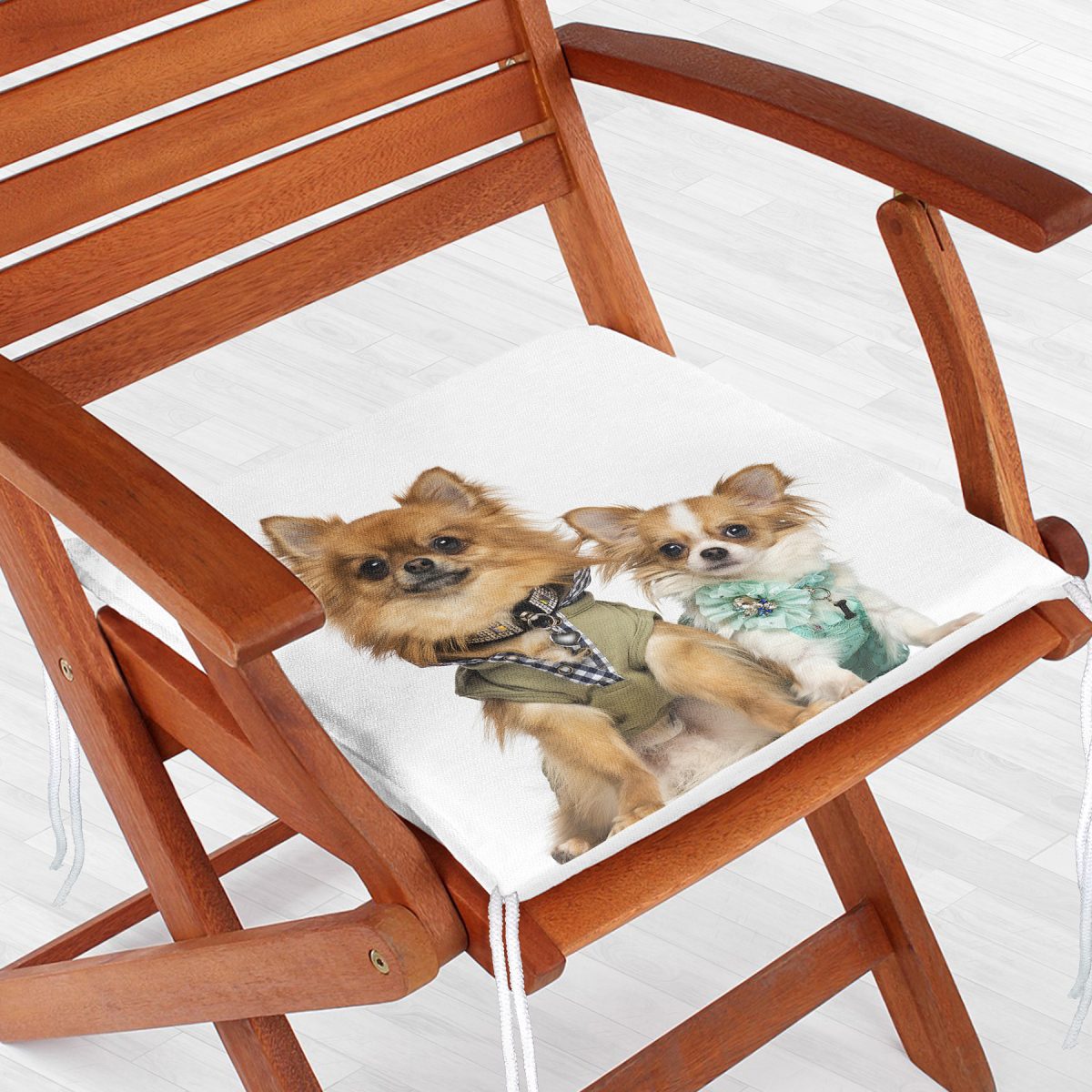 Sevimli Köpekler Dijital Baskılı Modern Fermuarlı Sandalye Minderi Realhomes