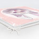 Sevimli Kedi Desenli Dijital Baskılı Modern Fermuarlı Sandalye Minderi Realhomes