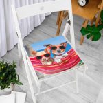 Hamaktaki Köpekler Motifli Modern Fermuarlı Sandalye Minderi Realhomes