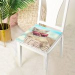 Sepetteki Gözlüklü Kedi Dijital Baskılı Modern Fermuarlı Sandalye Minderi Realhomes