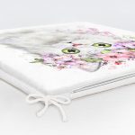 Çiçekli Kedi Motifli Dijital Baskılı Modern Fermuarlı Sandalye Minderi Realhomes