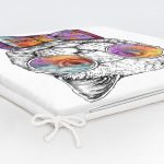 Renkli Gözlüklü Siyah Beyaz Kedi Dijital Baskılı Modern Fermuarlı Sandalye Minderi Realhomes