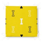 Büyük Kemik Desenli Dijital Baskılı Modern Fermuarlı Sandalye Minderi Realhomes