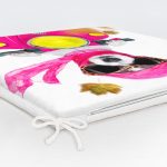 Motor Süren Çılgın Köpek Dijital Baskılı Modern Fermuarlı Sandalye Minderi Realhomes