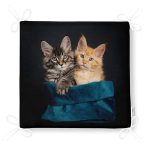 Sevimli Kedi Desenli Dijital Baskılı Modern Fermuarlı Sandalye Minderi Realhomes