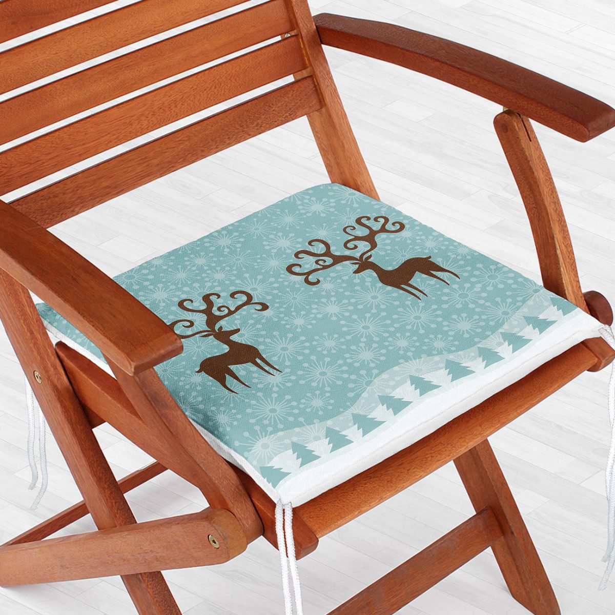 Merry Christmas Dijital Baskılı Fermuarlı Sandalye Minderi Realhomes