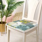 Yaprak Ve Geometrik Desenli Dijital Baskılı Fermuarlı Sandalye Minderi Realhomes