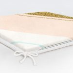 Pembe Krem Gold Motifli Dijital Baskılı Modern Fermuarlı Sandalye Minderi Realhomes