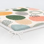 Ekru Zeminde Geometrik Zeminler Dijital Baskılı Modern Fermuarlı Sandalye Minderi Realhomes