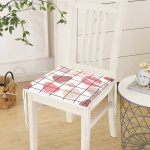 Renkli Bohem Zeminli Kare Çizgiler Dijital Baskılı Modern Fermuarlı Sandalye Minderi Realhomes