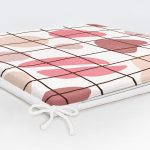 Renkli Bohem Zeminli Kare Çizgiler Dijital Baskılı Modern Fermuarlı Sandalye Minderi Realhomes