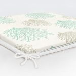 Vizon Zeminde Yosun Motifli Dijital Baskılı Modern Fermuarlı Sandalye Minderi Realhomes