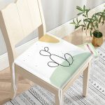 Soft Renkli Onedraw Çizimli Dijital Baskılı Modern Fermuarlı Sandalye Minderi Realhomes