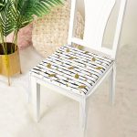 Siyah Beyaz Zeminli Gold Yaprak Desenli Dijital Baskılı Modern Fermuarlı Sandalye Minderi Realhomes