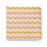 Pudra Zeminde Gold Renkli Zikzak Desenli Dijital Baskılı Modern Fermuarlı Sandalye Minderi Realhomes