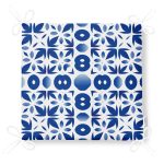 Beyaz Zemin Üzerinde Çini Desenli Dijital Baskılı Modern Fermuarlı Sandalye Minderi Realhomes