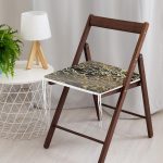 Siyah Zeminde Gold Renkli Çizim Desenli Dijital Baskılı Modern Fermuarlı Sandalye Minderi Realhomes