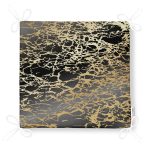 Siyah Zeminde Gold Renkli Çizim Desenli Dijital Baskılı Modern Fermuarlı Sandalye Minderi Realhomes