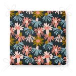 Siyah Zemin Üzerinde Renkli Çiçek Desenli Dijital Baskılı Modern Fermuarlı Sandalye Minderi Realhomes