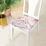 Beyaz Zemin Üzerinde Renkli Soyut Çizim Dijital Baskılı Modern Fermuarlı Sandalye Minderi Realhomes