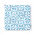 Mavi Zemin Üzerinde Kar tanesi Motifli Dijital Baskılı Modern Fermuarlı Sandalye Minderi Realhomes