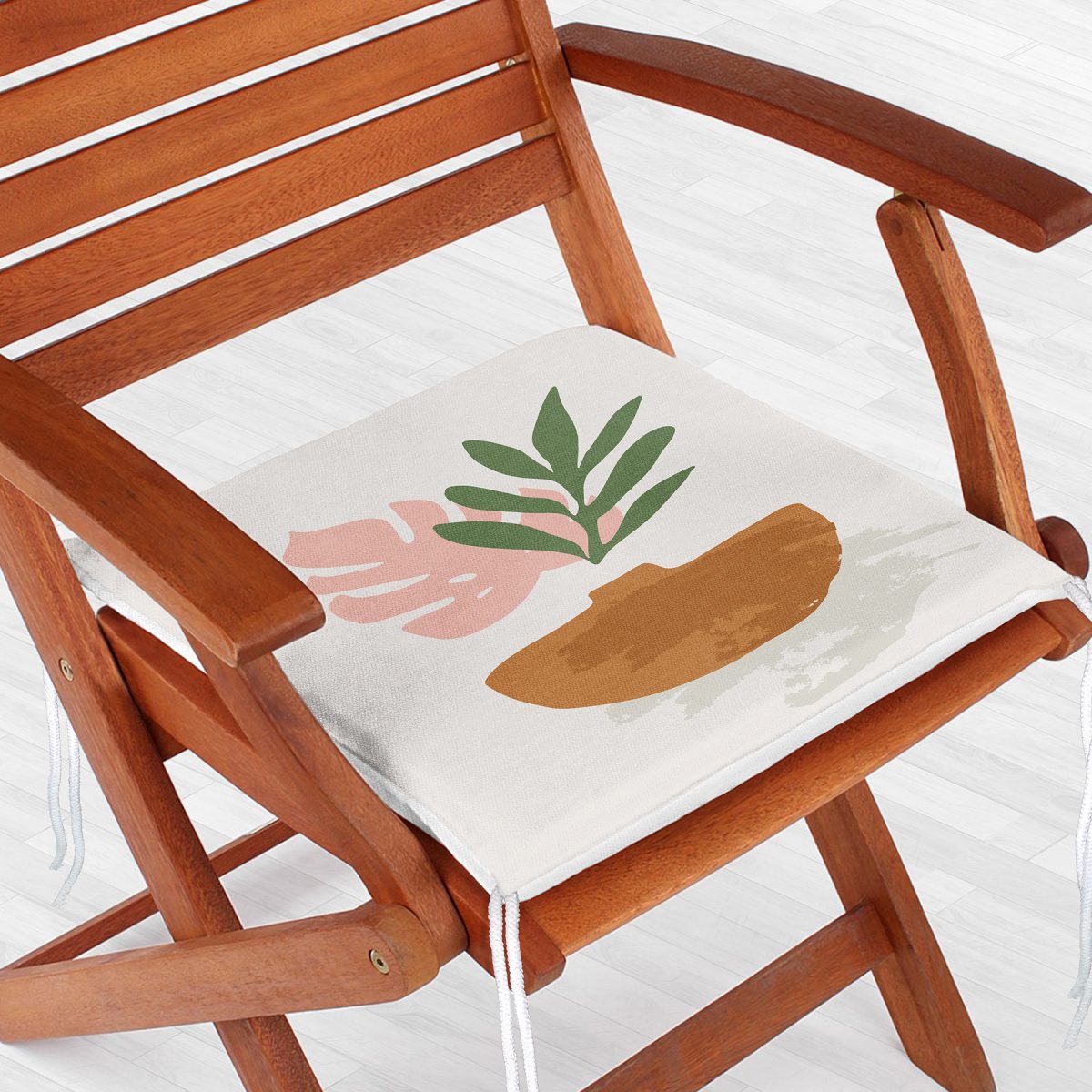 Pastel Renkli Zemin Üzerinde Onedraw Çizimli Dijital Baskılı Modern Fermuarlı Sandalye Minderi Realhomes