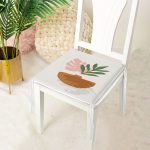 Pastel Renkli Zemin Üzerinde Onedraw Çizimli Dijital Baskılı Modern Fermuarlı Sandalye Minderi Realhomes