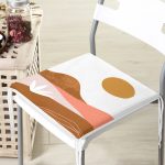 Pastel Renkli Zemin Üzerinde Onedraw Çizimli Dijital Baskılı Modern Fermuarlı Sandalye Minderi Realhomes