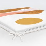 Pastel Renkli Zemin Üzerinde Onedraw Çizimli Dijital Baskılı Modern Fermuarlı Sandalye Minderi Realhomes