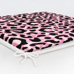 Siyah Zemin Üzerinde Pembe Renkli Çizim Dijital Baskılı Modern Fermuarlı Sandalye Minderi Realhomes