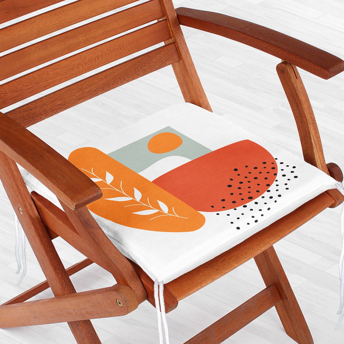 Beyaz Zemin Üzerinde Onedraw Çizim Dijital Baskılı Modern Fermuarlı Sandalye Minderi Realhomes
