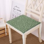Yeşil Zeminli Beyaz Puantiyeli Dijital Baskılı Modern Fermuarlı Sandalye Minderi Realhomes