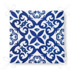 Beyaz Zeminli Çini Desenli Dijital Baskılı Modern Fermuarlı Sandalye Minderi Realhomes