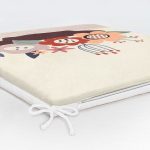 Renkli Zeminli Onedraw Çizimli Çiçek Desenli Dijital Baskılı Modern Fermuarlı Sandalye Minderi Realhomes