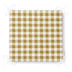 Beyaz Zemin Üzerinde Gold Renkli Geometrik Çizimli Dijital Baskılı Modern Fermuarlı Sandalye Minderi Realhomes