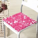 Renkli Zemin Üzerinde Çiçek Desenli Dijital Baskılı Modern Fermuarlı Sandalye Minderi Realhomes