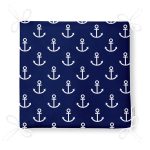 Lacivert Zemin Üzerinde Çapa Desenli Dijital Baskılı Modern Fermuarlı Sandalye Minderi Realhomes