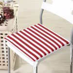 Beyaz Zemin Üzerinde Renkli Çizgili Dijital Baskılı Modern Fermuarlı Sandalye Minderi Realhomes