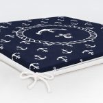 Renkli Zemin Üzerinde Modern Çapa Desenli Dijital Baskılı Modern Fermuarlı Sandalye Minderi Realhomes